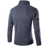 Jacquard Turtleneck High Lapel Sweater