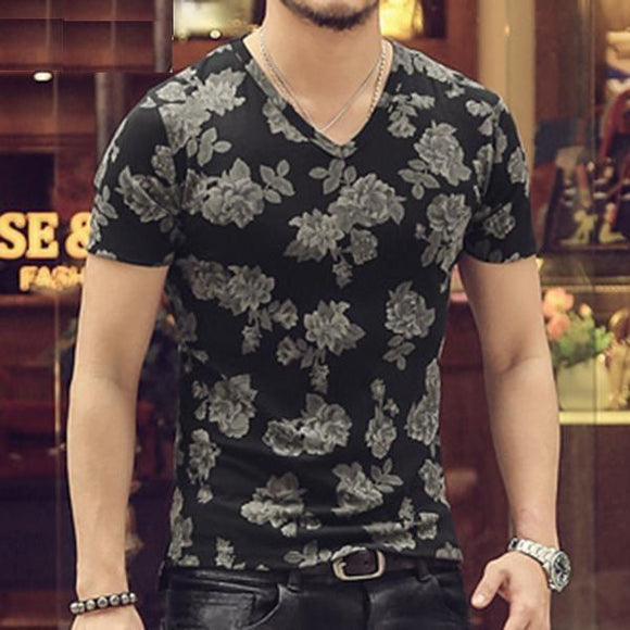 Retro Style Flower Print T-Shirt (2 colors)