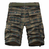 Plaid Cargo Casual  Shorts