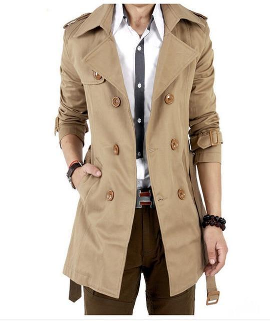 Classic Double Breasted Mens Trench