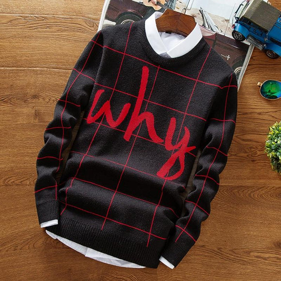 Knitted Letter Printed Sweater 