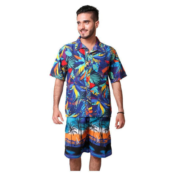 Short Sleeve Hawaiian Shirt  (Floral Printing)