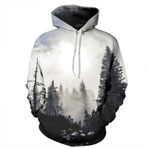 Forest Printed Hooded Pullover