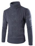 Jacquard Turtleneck High Lapel Sweater