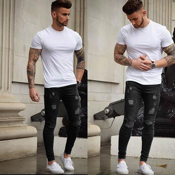 Stretchy Ripped Skinny Slim Fit Jeans