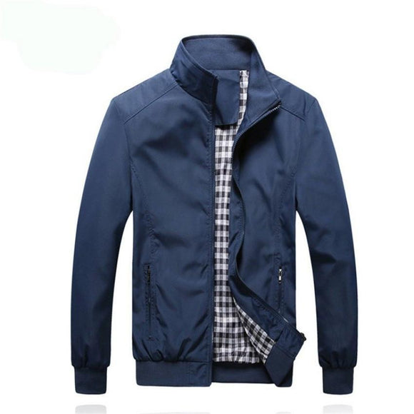 Autumn Men's Zipper Thin Jacket (Blue)