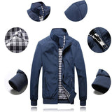 Autumn Men's Zipper Thin Jacket (Blue)