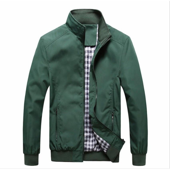 Autumn Men's Zipper Thin Jacket (Green)