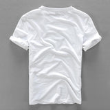 White linen T-shirt with a Tree print