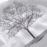 White linen T-shirt with a Tree print