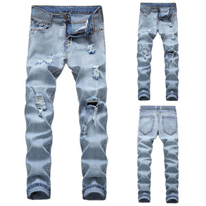 Men's Casual Denim Ripped Jeans