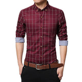 Slim Long Sleeve Plaid Shirt