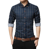 Slim Long Sleeve Plaid Shirt