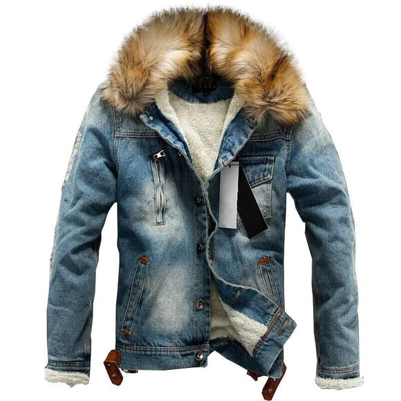 Men's Denim Fured Jacket