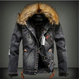 Men's Denim Fured Jacket