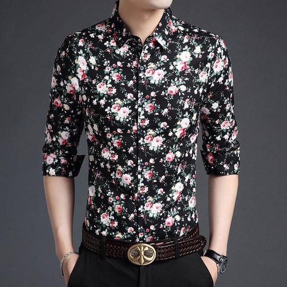 Floral Design Cotton Shirt