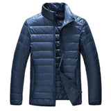 Spring Stand Collar Duck Down Jacket (Metallic Grey)