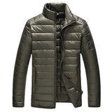 Spring Stand Collar Duck Down Jacket (Metallic Grey)