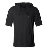 Hooded short sleeve sweatshirt