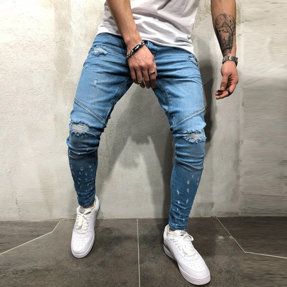 Vintage Destroyed Cotton Jeans