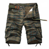 Plaid Cargo Casual  Shorts