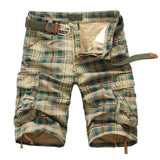 Plaid Cargo Casual  Shorts