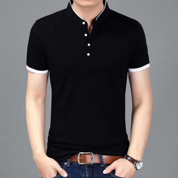 Mandarin Collar Casual T-Shirt