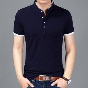 Mandarin Collar Casual T-Shirt