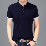 Mandarin Collar Casual T-Shirt