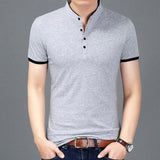 Mandarin Collar Casual T-Shirt