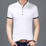 Mandarin Collar Casual T-Shirt