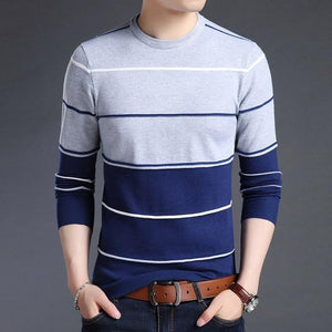 Knitted  Striped Slim Fit Jumper