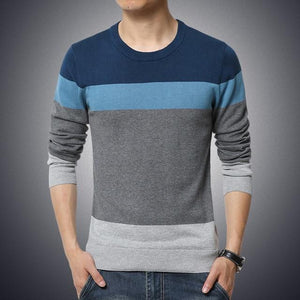 O-Neck Striped Slim Fit Pullover