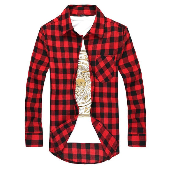 Plaid Long-sleeved Shirt