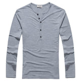 Long Sleeve Slim Fit  T-shirt with Buttons