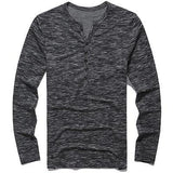 Long Sleeve Slim Fit  T-shirt with Buttons