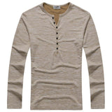 Long Sleeve Slim Fit  T-shirt with Buttons