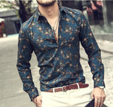 Vintage Style long sleeve shirt (Blue)