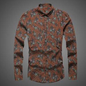 Vintage Style long sleeve shirt (Brick red)