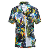 Short Sleeve Hawaiian Shirt  (Floral Printing)