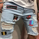 Denim Slim Fit Appliques Shorts