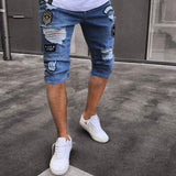 Denim Slim Fit Appliques Shorts